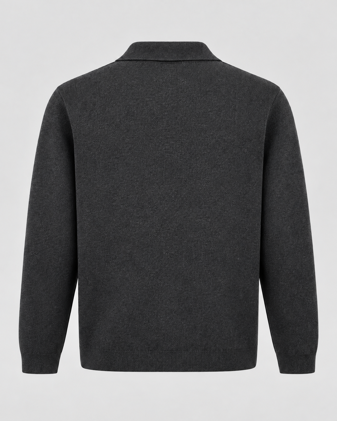 Men's Knitted Zip Jacket – Shirt Collar Chest Pockets Regular Fit