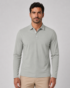 Men's Long Sleeve Jersey Polo Shirt