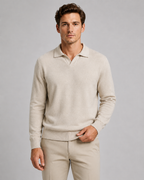 Men's Open-Collar Knitted Polo