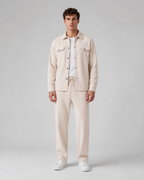Men's Overshirt & Trousers Set - Relaxed Drawstring Fit