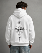 Men's Oversized Graphic Hoodie - Front & Back Print Relaxed Fit