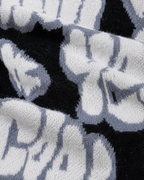 Men's Oversized Graphic Knit Sweater - Graffiti Drop Shoulder Fit