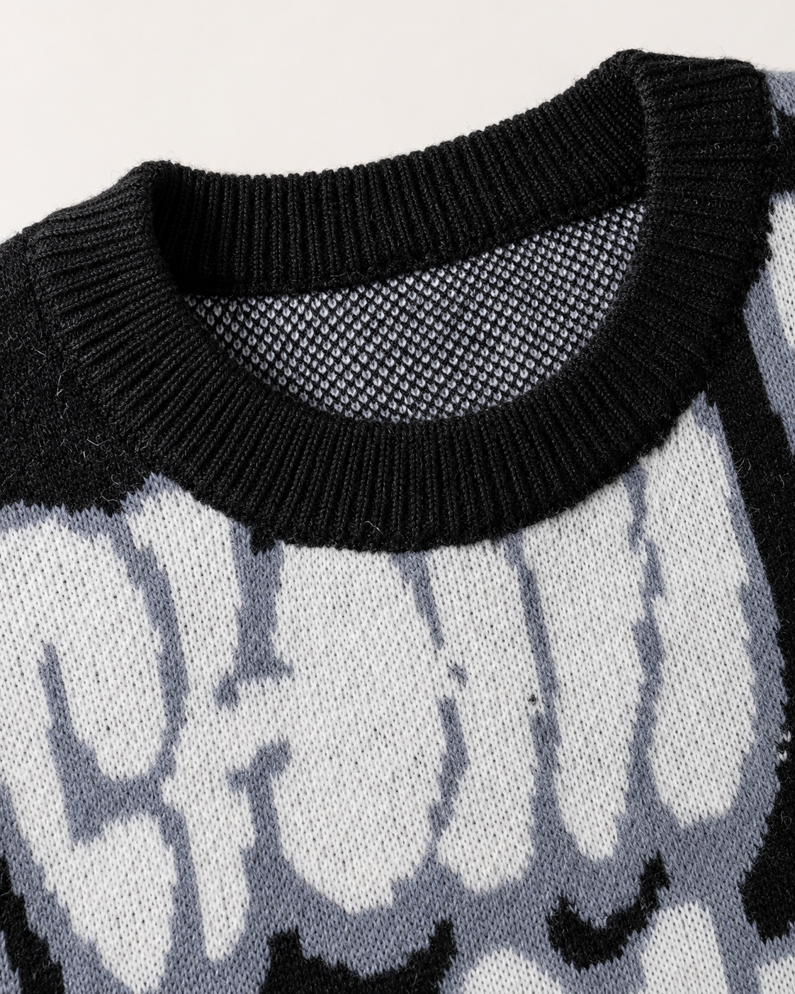 Men's Oversized Graphic Knit Sweater - Graffiti Drop Shoulder Fit