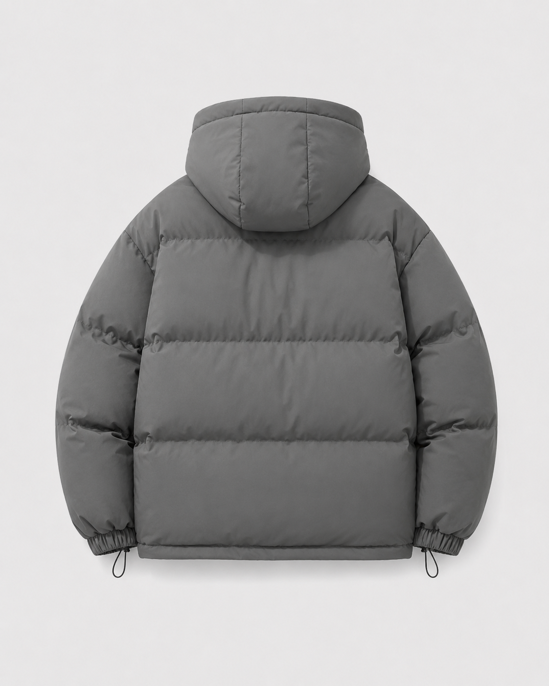 Men's Hooded Winter Puffer Jacket with Drawstring Hem