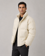 Men's Oversized Winter Puffer Jacket with Stand Collar