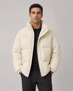 Men's Oversized Winter Puffer Jacket with Stand Collar