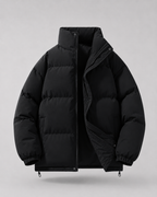 Men's Oversized Winter Puffer Jacket with Stand Collar