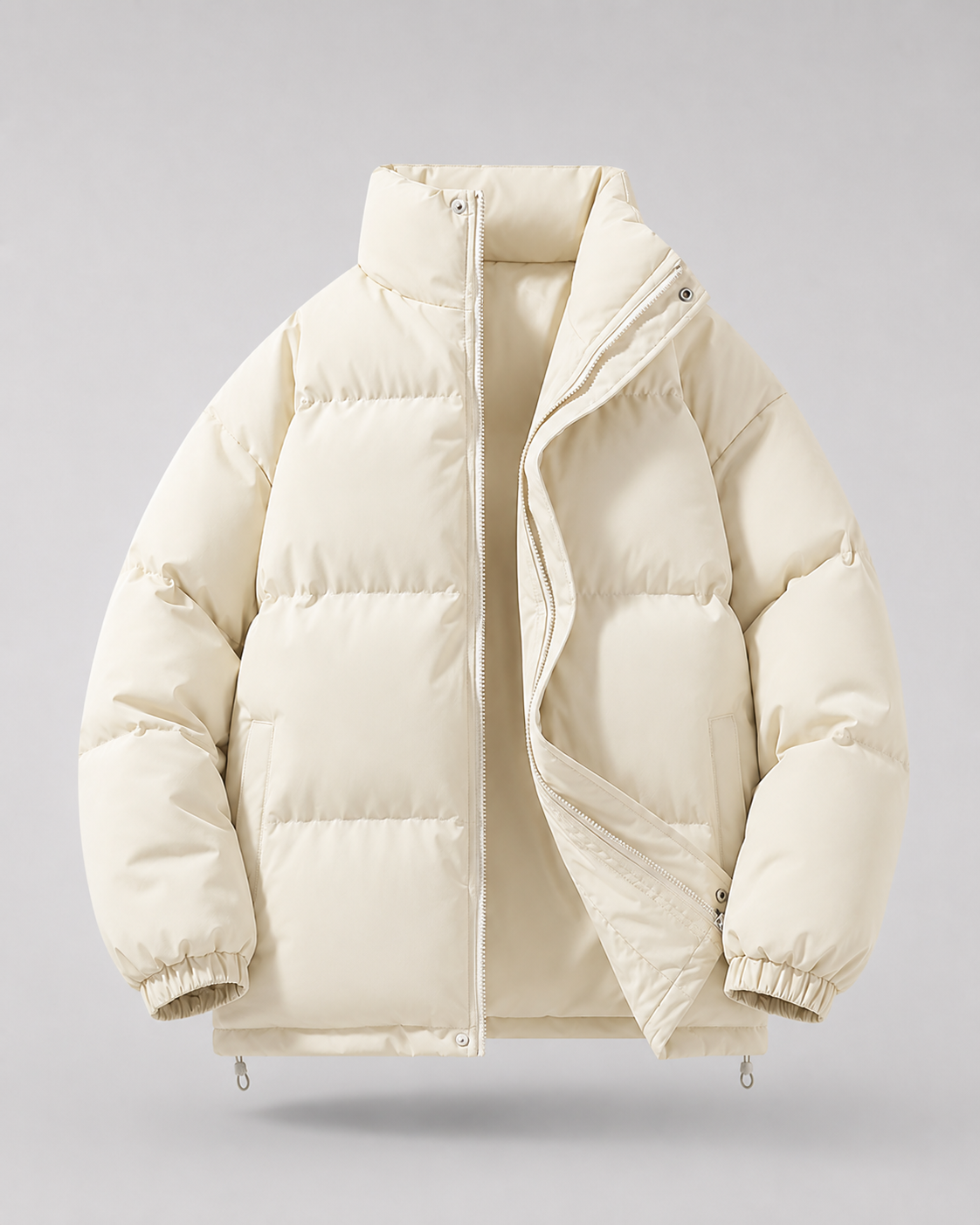 Men's Oversized Winter Puffer Jacket with Stand Collar