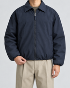 Men's Padded Blouson Jacket - Turn-Down Collar Relaxed Fit