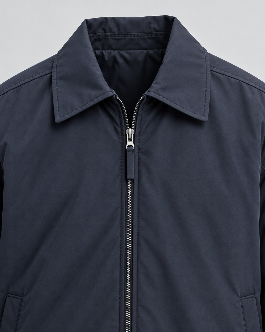 Men's Padded Blouson Jacket - Turn-Down Collar Relaxed Fit
