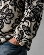 Men's Patterned Quarter-Zip Pullover - Relaxed Streetwear Fit