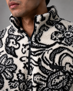 Men's Patterned Quarter-Zip Pullover - Relaxed Streetwear Fit