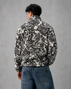 Men's Patterned Quarter-Zip Pullover - Relaxed Streetwear Fit