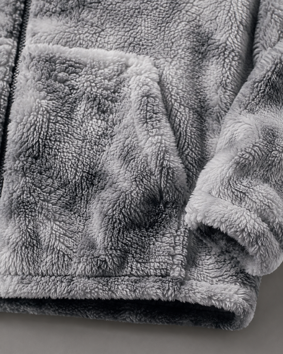 Men's Plush Hooded Zip Jacket - Relaxed Fit Streetwear