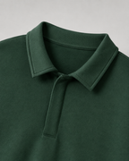Men's Polo Sweatshirt Oversized Long Sleeve Ribbed Cuff