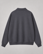 Men's Polo Sweatshirt Oversized Long Sleeve Ribbed Cuff