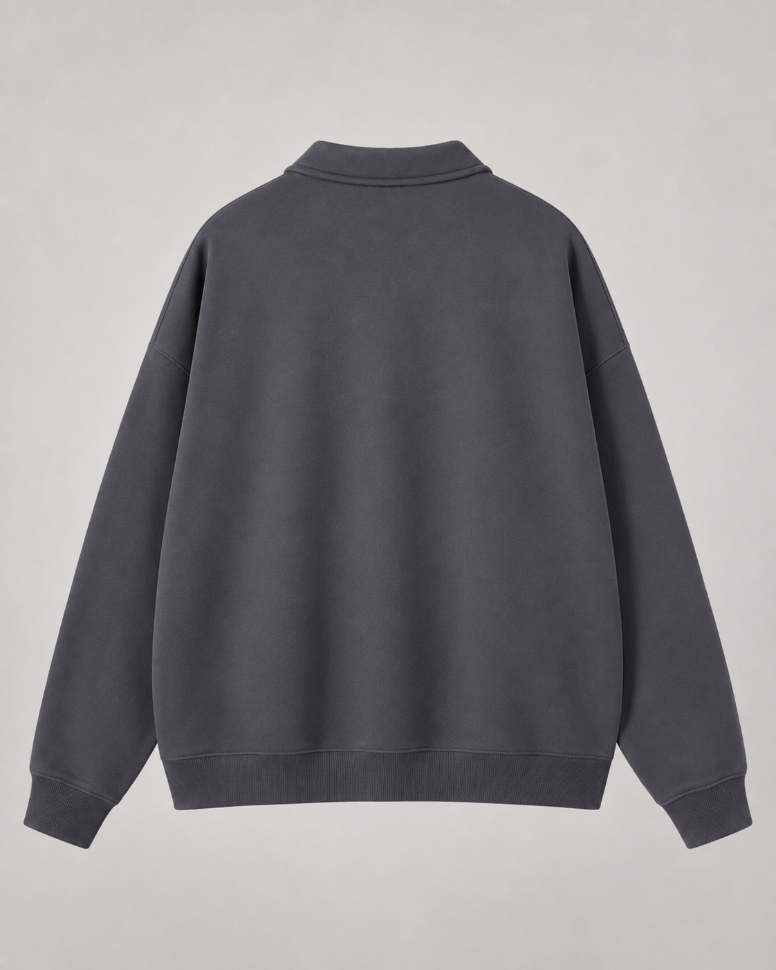 Men's Polo Sweatshirt Oversized Long Sleeve Ribbed Cuff