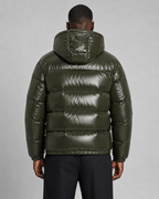 Men's Hooded Puffer Jacket Glossy Quilted Finish
