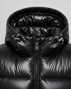 Men's Hooded Puffer Jacket Glossy Quilted Finish