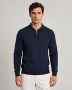 Men's Quarter-Zip Knitted Polo