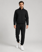 Men's Quarter Zip Tracksuit Set - Regular Fit Tapered Joggers