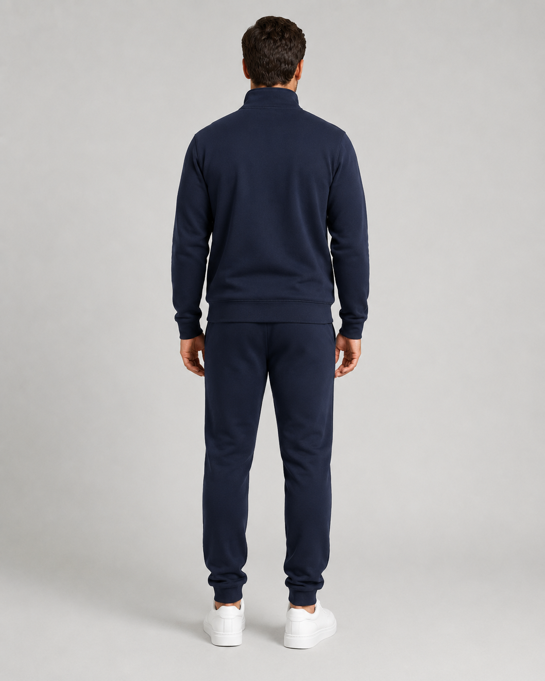 Men's Quarter Zip Tracksuit Set - Regular Fit Tapered Joggers