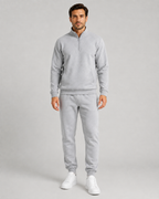 Men's Quarter Zip Tracksuit Set - Regular Fit Tapered Joggers