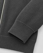 Men's Ribbed Full Zip Knit Sweater – Stand Collar Long Sleeve