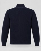 Men's Ribbed Full Zip Knit Sweater – Stand Collar Long Sleeve