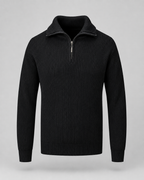 Men's Ribbed Quarter Zip Sweater - Collared Regular Fit