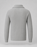 Men's Ribbed Quarter Zip Sweater - Collared Regular Fit