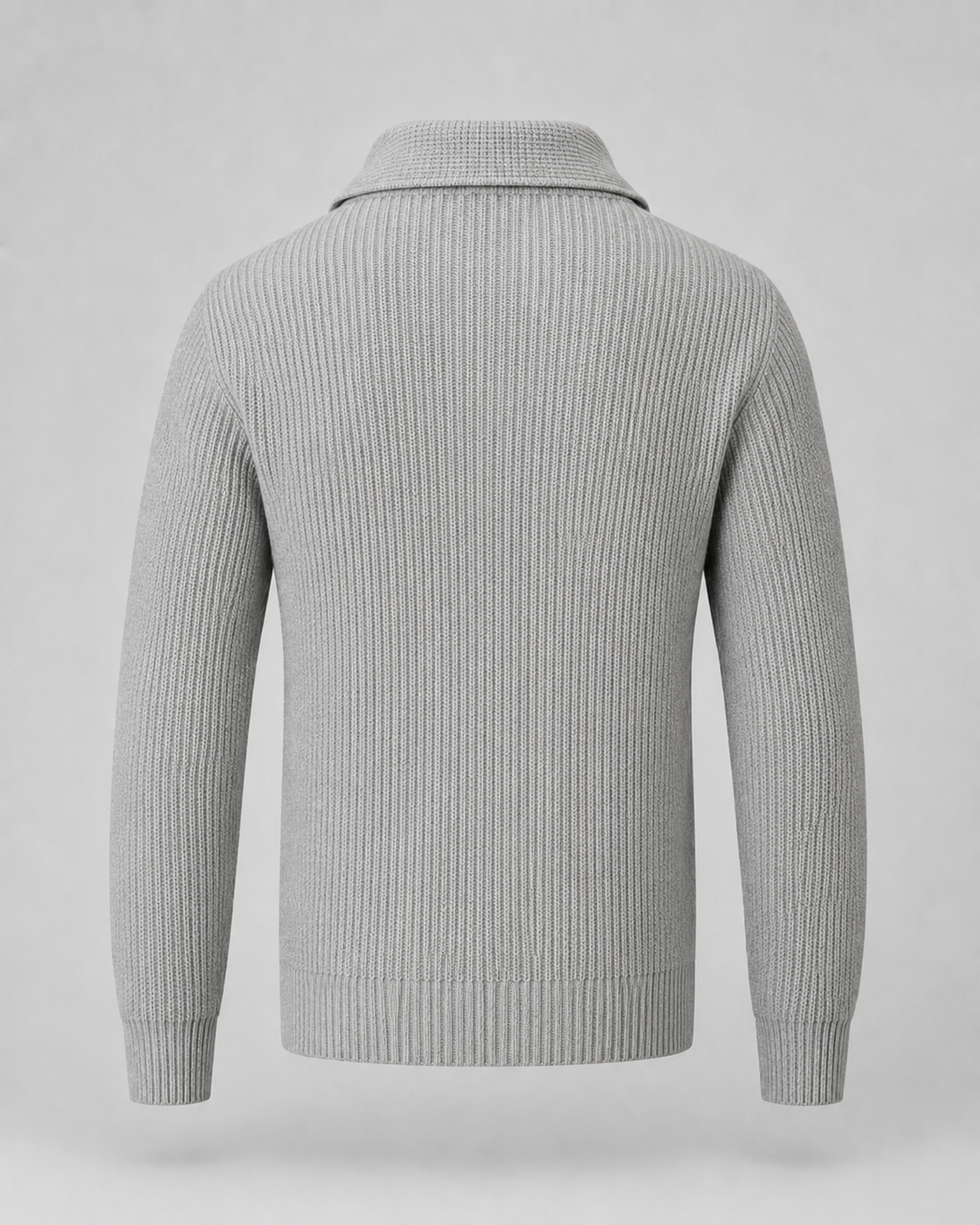 Men's Ribbed Quarter Zip Sweater - Collared Regular Fit