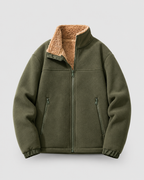 Men's Sherpa-Lined Fleece Jacket - Full Zip Stand Collar