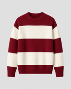 Men's Striped Knit Crew Neck Sweater - Relaxed Fit
