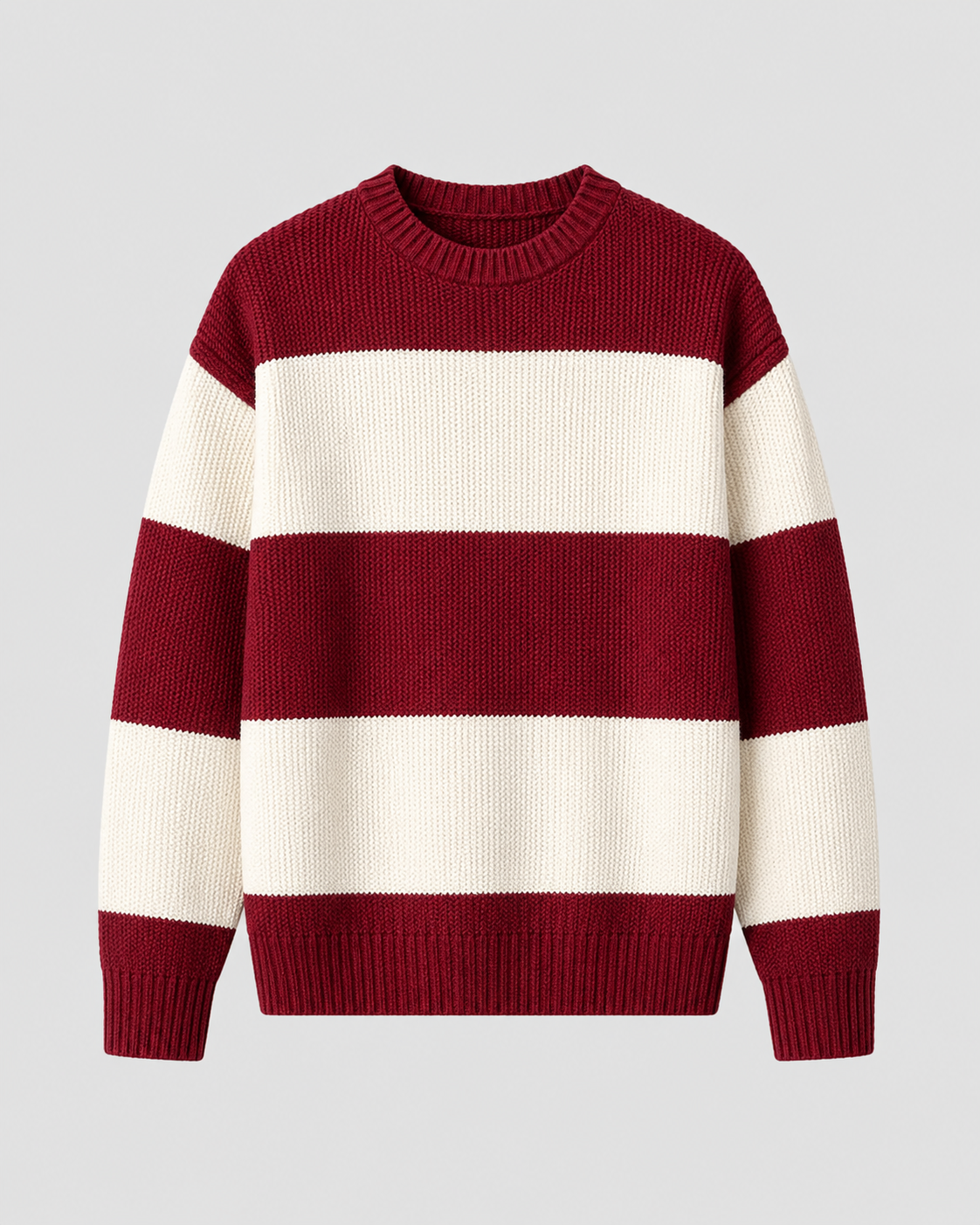 Men's Striped Knit Crew Neck Sweater - Relaxed Fit