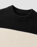 Men's Striped Knit Crew Neck Sweater - Relaxed Fit