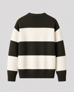 Men's Striped Knit Crew Neck Sweater - Relaxed Fit