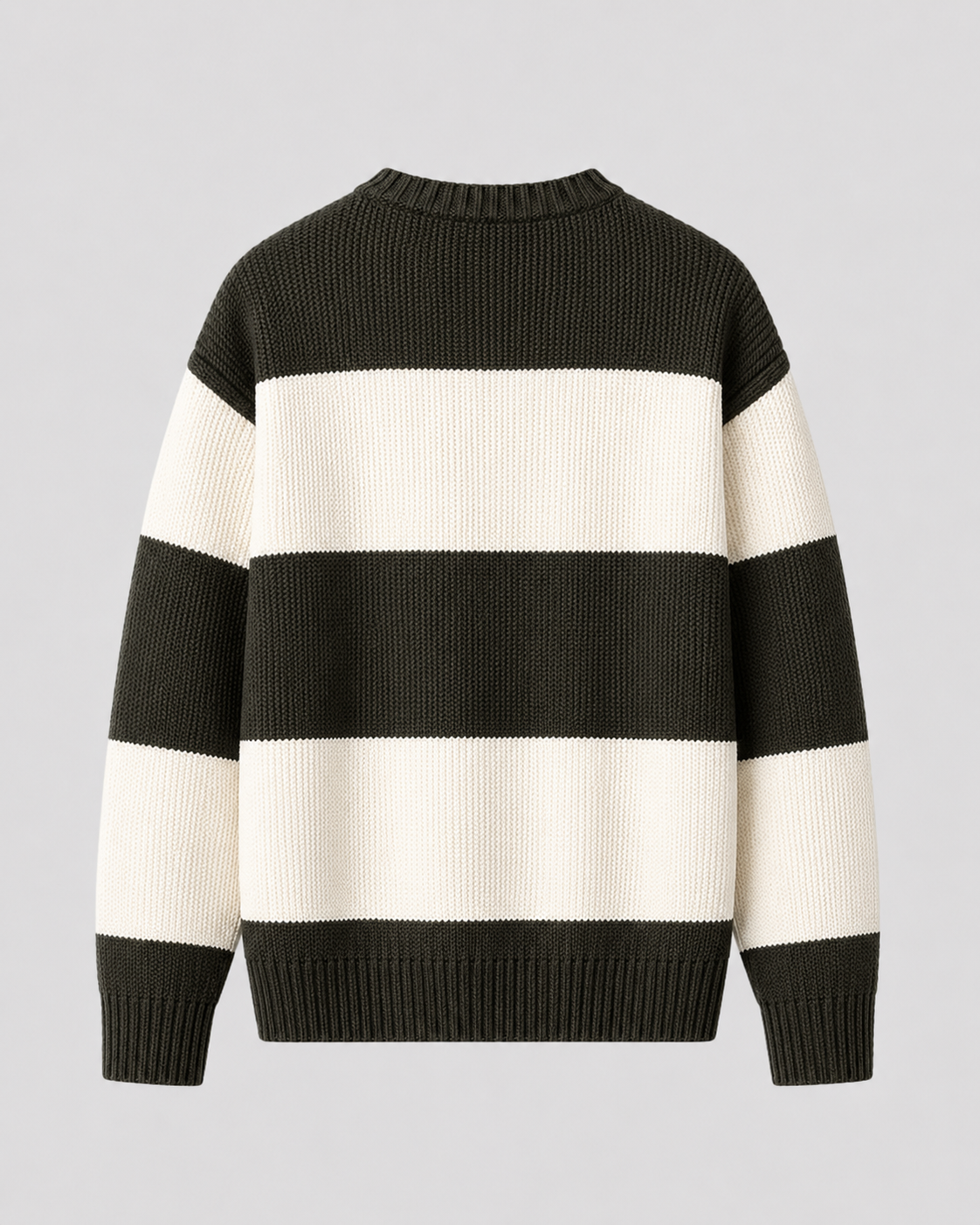 Men's Striped Knit Crew Neck Sweater - Relaxed Fit