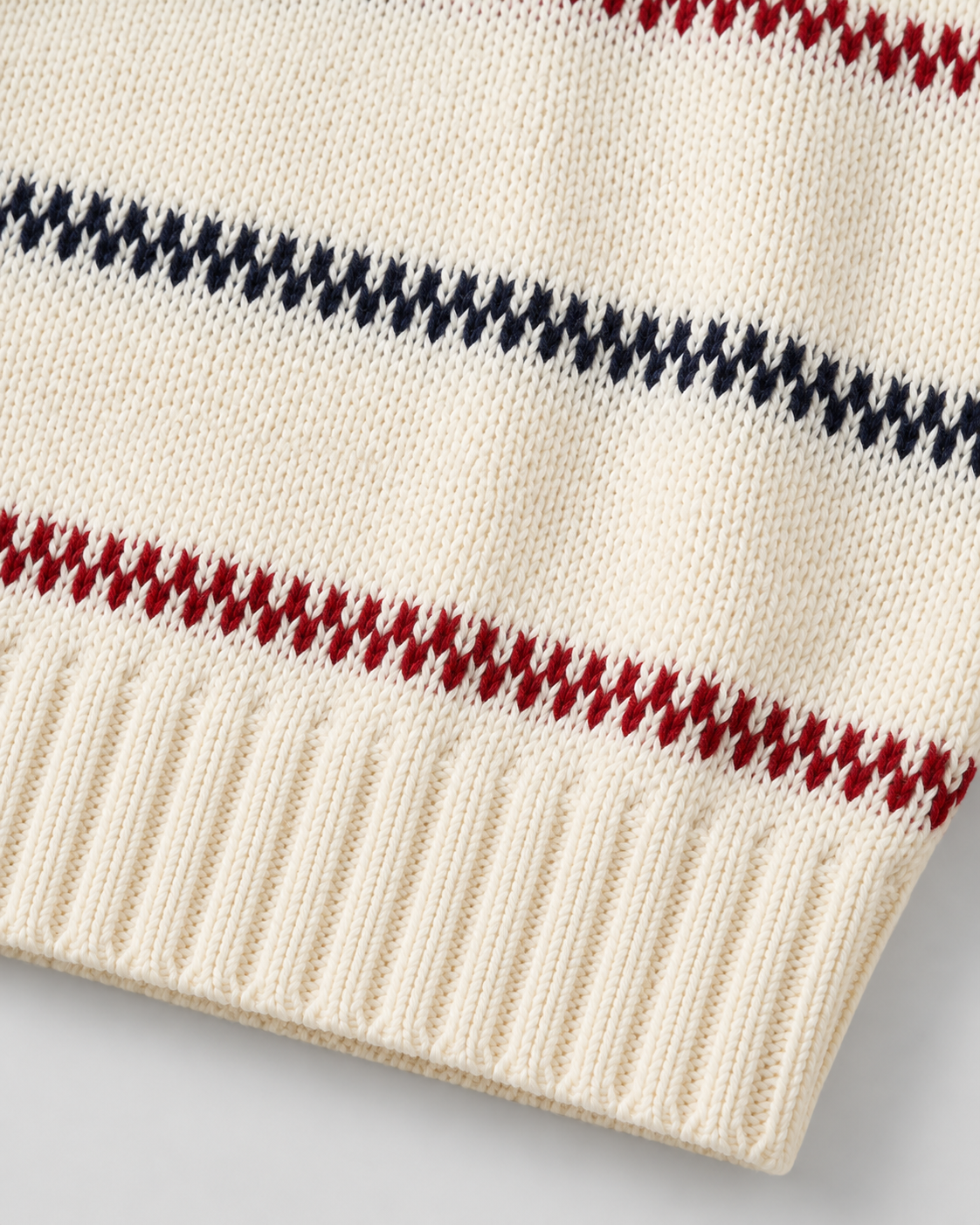 Men's Striped Knitted Sweater - Crew Neck Relaxed Fit