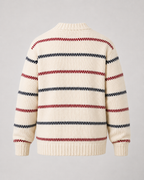 Men's Striped Knitted Sweater - Crew Neck Relaxed Fit