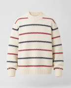 Men's Striped Knitted Sweater - Crew Neck Relaxed Fit