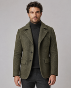 Men's Textured Blazer - Notch Lapel Two-Button Tailored Fit