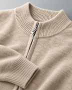 Men's Textured Knit Two-Piece Set - Zip-Up Cardigan & Trousers