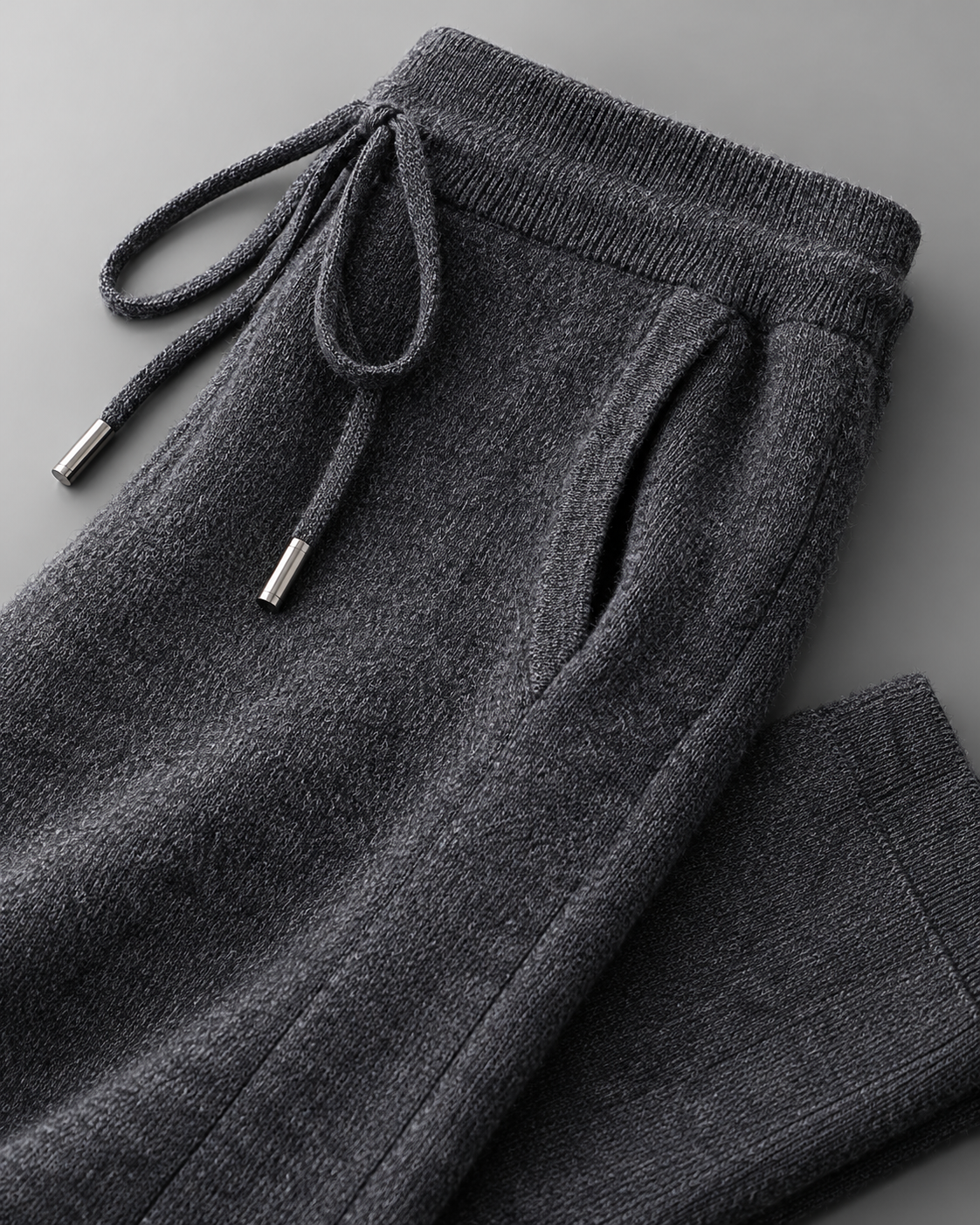 Men's Textured Knit Two-Piece Set - Zip-Up Cardigan & Trousers