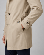 Men's Trench Coat - Button Front Epaulettes Mid-Length