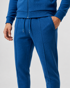 Men's Waffle Textured Zip Tracksuit Set - Collared Top & Joggers