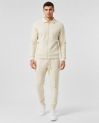 Men's Waffle Textured Zip Tracksuit Set - Collared Top & Joggers