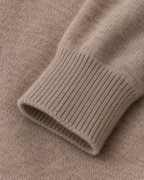 Men's Wool Crew Neck Sweater - Ribbed Trim Long Sleeve Knit