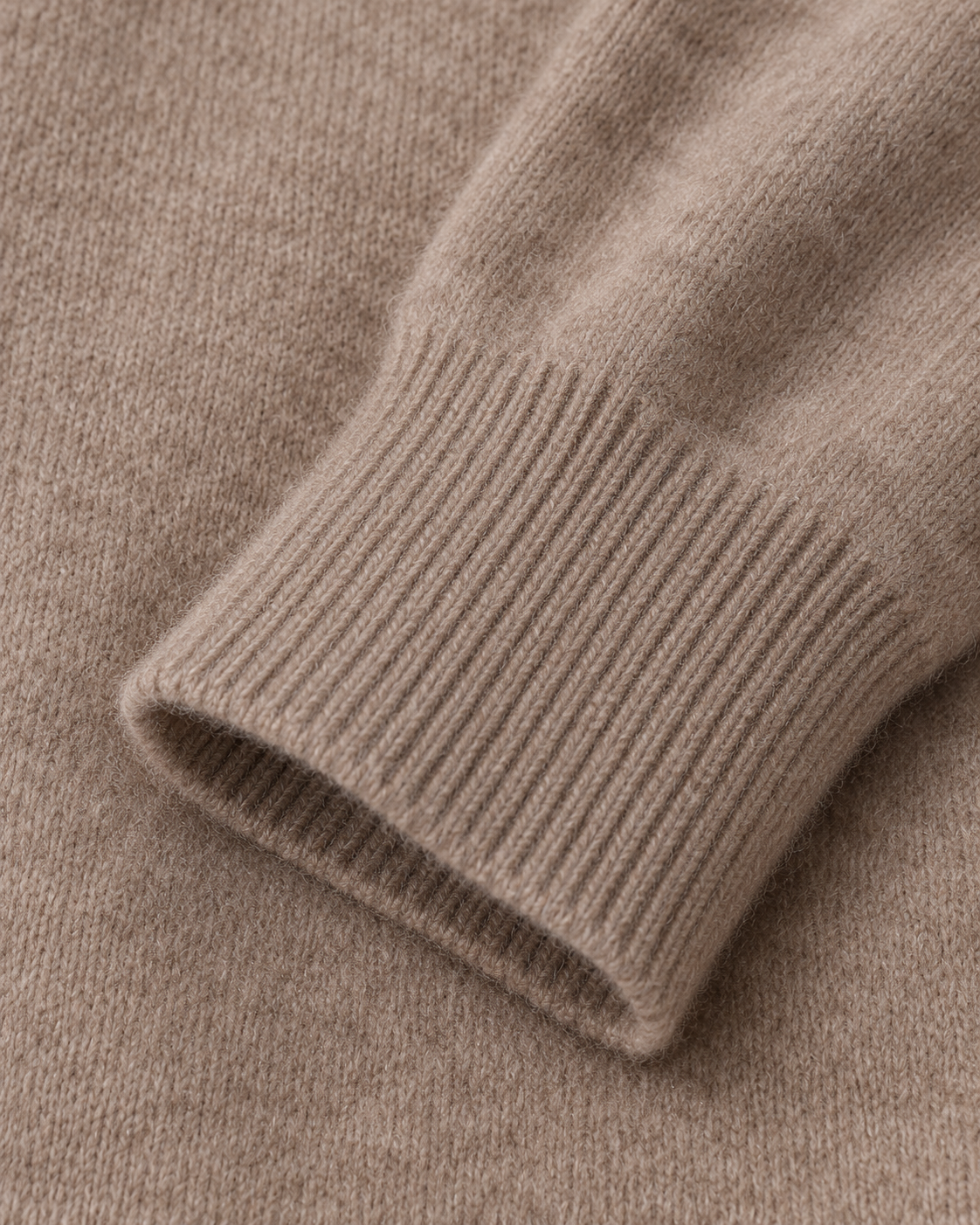 Men's Wool Crew Neck Sweater - Ribbed Trim Long Sleeve Knit