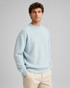 Men's Wool Crewneck Sweater - Marled Knit Relaxed Fit